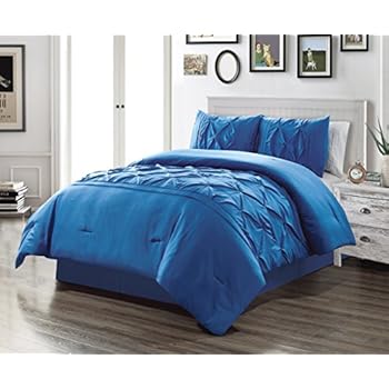 Amazon.com: 5 - Piece Solid ROYAL BLUE Pinch Pleat DUVET