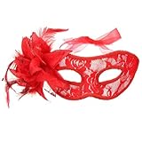 Tinksky Venetian Lace Mask with Flower