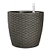 Indoor Outdoor Patio Garden Self Watering Wicker Planter, Raised Flower Herbs Succelents Plant, with Rolling Wheels (Brown)