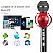 Moresky Karaoke Microphone Bluetooth Speaker Wireless Handheld Mic Campatible for Apple iPhone Android Samsung Smartphone iPad Home KTV Singing, Support Music APP & TF Card