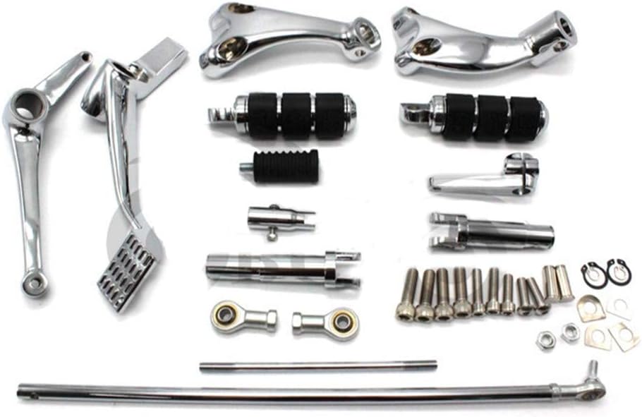 CHUDAN Motorcycle Foot Pegs Front Control Pedals Complete Kit Adjustable Footrest Foot Pegs Footrests with Fastening Screws for Harley Sportster 883 1200 XL 2004-2013