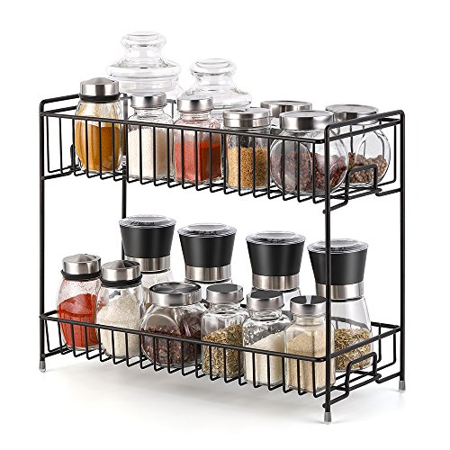 2Tier Spice Racks Countertop ,HEOMU Spice Rack Organizer Countertop