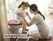 Folding type auxiliary toilet seat Child's portable toilet seat with carrying bag Travel Outside toilet training (Pink)