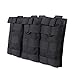 Outry M4 M16 AR-15 Type Magazine Pouch Mag Holder - Triple/Double/Single Airsoft MOLLE Mag Pouch - Open Top Version - Triple - Black