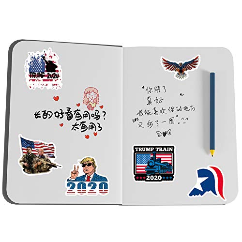 HOTART 50 Packs Trump Stickers, Donald Trump 2020 President Election Patriotic American Flag Stickers for Laptops,Hydro Flask,Waterbottle,Skateboard,Phone,Guitar,Suitcase-Car Sticker and Decals