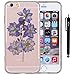 IYCK iPhone 6S Case, Handmade [Real Dried Flower and Leaf Embedded] Pressed Floral Flexible Soft Rubber Gel TPU Protective Shell Bumper Back Case Cover for Apple iPhone 6/6S 4.7inch - Purple Flower