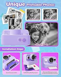 Anchioo Instant Camera Toys for Age 3-12 Girls Boys