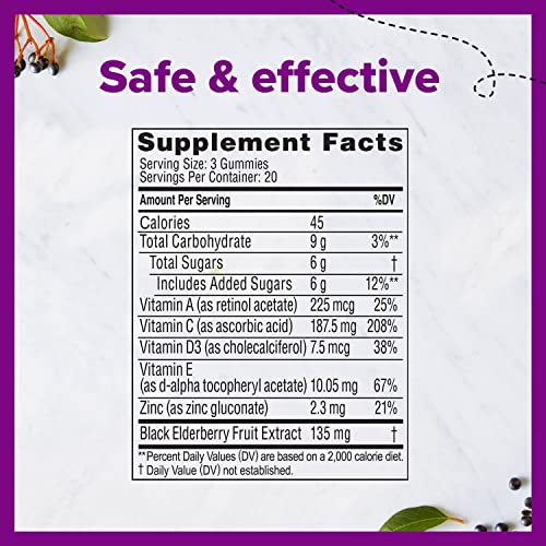 Zarbee's Gummy Daily Immune Support Supplement With Vitamins A, C, D, E
