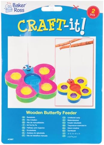 Amazon Com Baker Ross Wooden Butterfly Feeders For Children To
