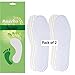 Happystep Cotton Terry Cloth Insoles, Barefoot Shoe Inserts, Sweat Absorption, Odor Control, Moisture-Wicking, Washable and Reusable, Zero Drop Shoe Insoles, 2 Pairs of White (Women Size 7)