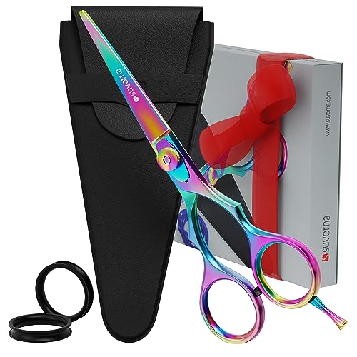 Suvorna 5.5" Multicolor Hair Cutting Scissor – Professional Hairdressing Scissors & Barber Scissors for Men & Women – Sharp Right-Hand Hairdresser Scissor for Salon or Home Use