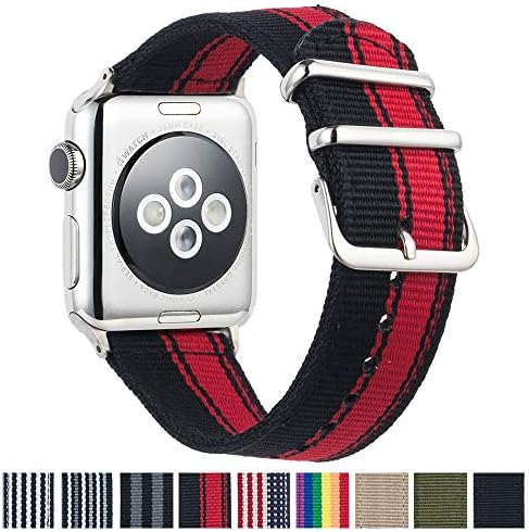 NASIR Apple Watch Band Nylon,Soft Breathable Premium Replacement Strap(9 Color,1 Piece or 2 Pieces to Choose) for Men,Women,Apple Watch Series 3 Series 2 Series1,38mm 42mm