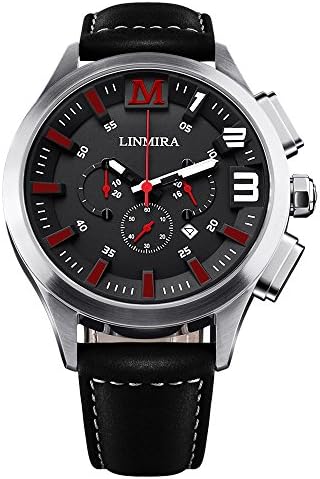 LINMIRA Big Dial Luminous Pointer Multi-Functional Water Resistant Quartz Sports Men Watch