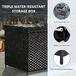 YITAHOME 230 Gallon Wicker Deck Box, XXL
