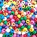 Rainbow Sprinkles Mix Plastic Pony Beads 6x9mm, Made in The USA, 1000 Beads, Assorted Multi Color, Bulk Package for Making Bracelets Arts & Crafts