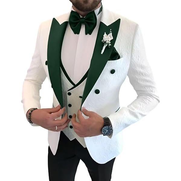 Men's 3-Piece Tuxedo Suit Set With Floral Blazer & Cape – Slim Fit For Wedding, Prom, Formal Events