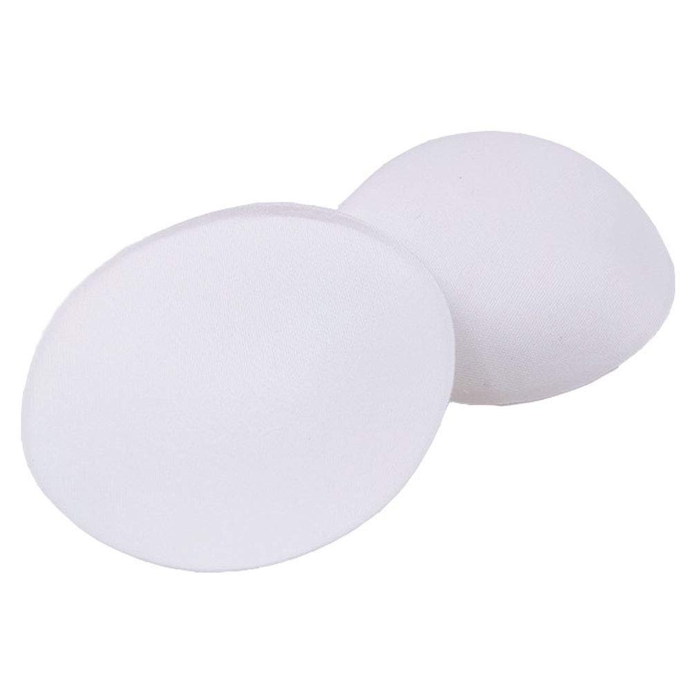 Photo 1 of 2 Pairs Round Bra Inserts Pads Removable for Sport Yoga Bra Bikinis, White