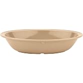 G.E.T. DN-332-S-EC Brown 32 oz. Oval Rimmed Melamine Bowls (Qty 4), Melamine, Sandstone (Pack of 4)