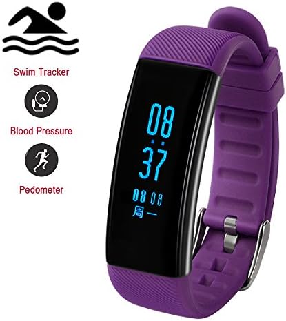 Longess Smart Bracelet, High Precision Heart Rate Blood Pressure Monitor IP 68 Waterproof Wristband Pedometer SMS Reminder Wechat Motion Fitness Activity Tracker for Android iOS