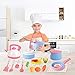 Balnore Kids Kitchen Pretend Play Toys, 28 Pcs Macaron Toy Kitchen Sets with Cooking Set Cookware Playset Pots and Pans Healthy Cutting Vegetables,Knife,Utensils, Little Chef for Kids Toddlers
