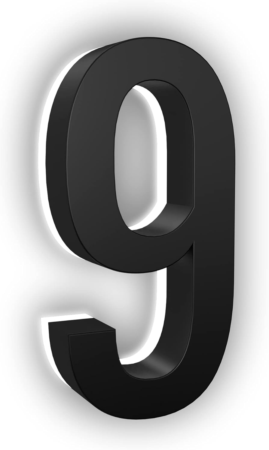 Address Signs - LN LUMANUMBERS - 7 Inch LED House Numbers, ABS-Polymer, Premium Quality, Backlit LED Illuminated Home Address Number, Lighted House Numbers, Modern Address Numbers (9, Black)