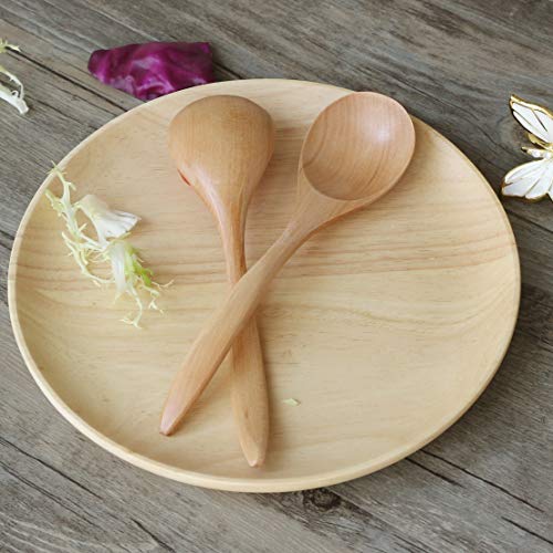 Wood Spoons for Eating, ADLORYEA 6-Piece Wooden Eating Spoon, 7 inch Eco-friendly Handmade Natural Wood Teaspoon for Dinner, Salad Desserts, Chips, Snacks, Cereal, Fruit - Thumbnail 2