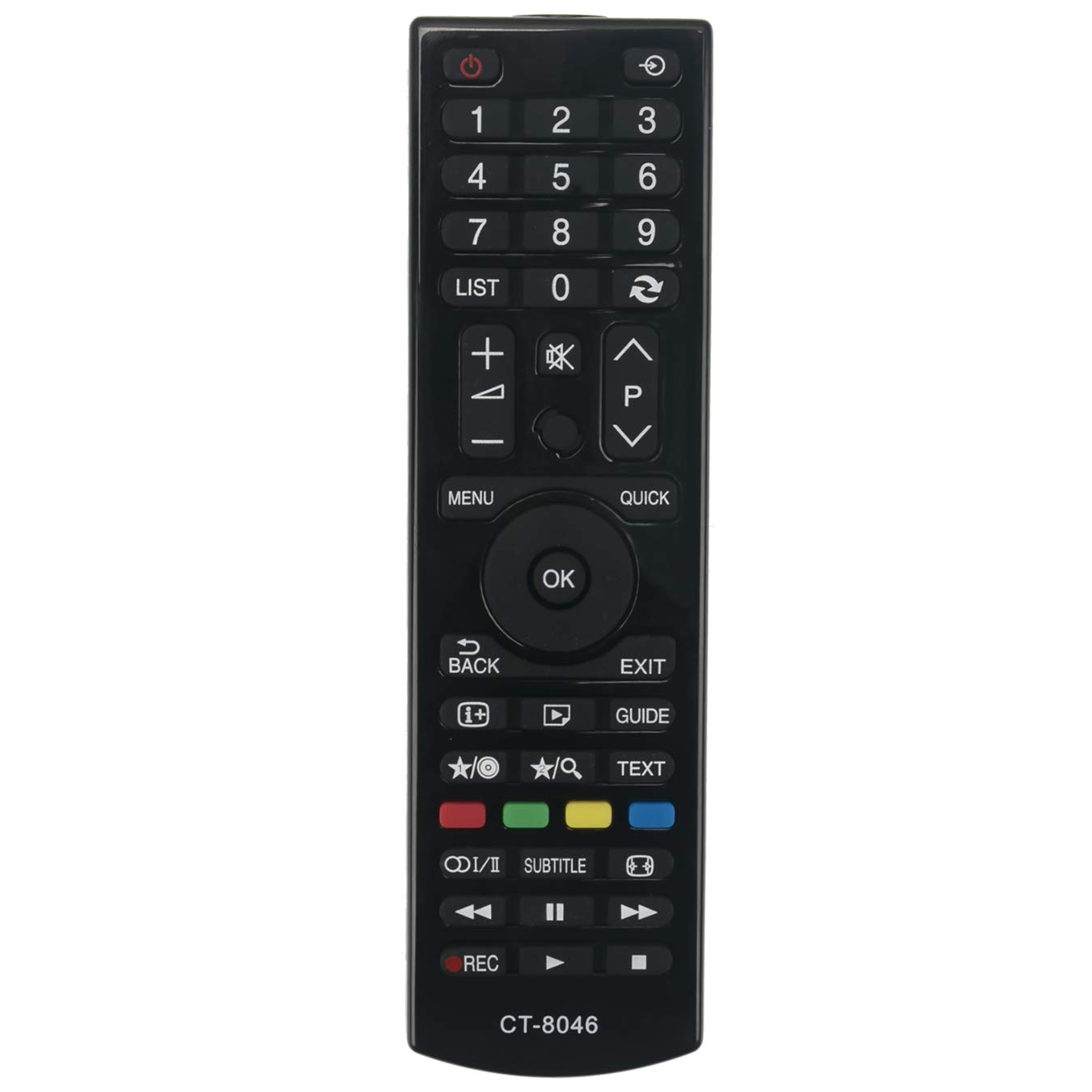 VINABTY CT-8046 Replacement Remote Control Fit for Toshiba TV 24D1533DB 24D1544DG 24D1633DB 24E1533DG 32D1633DB 32L1533DG 32L1543DG 32L1544DG32W1633DG 40H1533DG 40L1533 40L1533DB 40L1533DG 40L1534DG