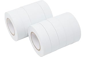 QILIMA White Electrical Tape 10 Pack 3/4-Inch by 60 Feet,Lead-Free Flame Retardant Electrical Tape, Adhesive for General Home Vehicle Auto Car Power Circuit Wiring (130mic)