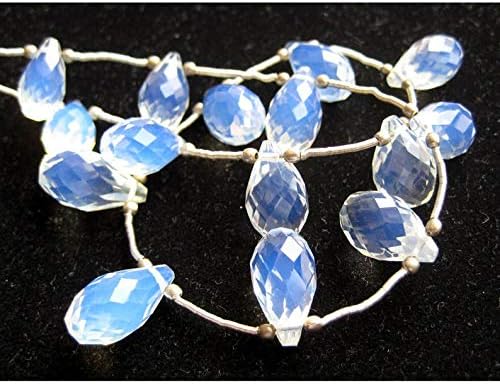 Fire Opal Bead, Opalite Beads, Opalite Stone, Opal Briolettes, Faceted Beads, Tear Drop Beads, 7 Pieces, 8x13mm Each