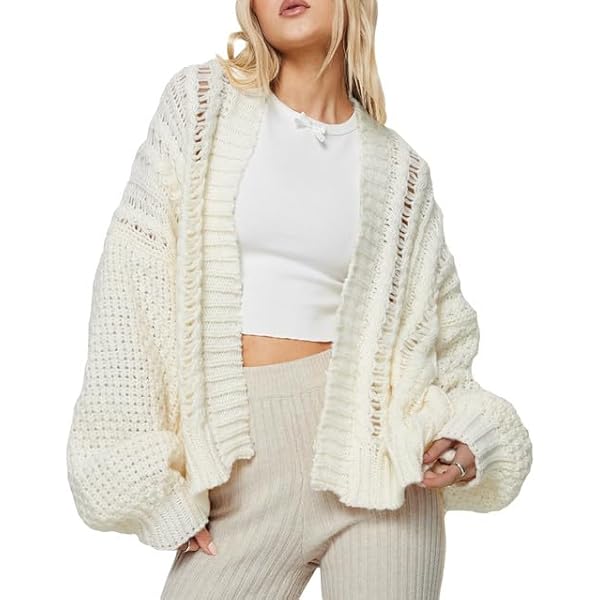 Crochet Zip Up Cardigan 【M】 Saodimallsu Womens Crochet Lightweight Cardigans Zip Up