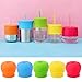 Silicone Sippy Cup Lids, Philyer Make Any Cup Spill-Proof Training Cup or Bottle for Babies,Toddlers and Kids , BPA Free, Leak Proof - 5 Pack Straw Lids and Drinking Straws