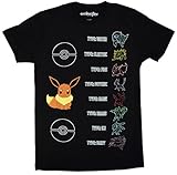 Pokemon Eevee How to Evolve T-shirt (Large, Black)