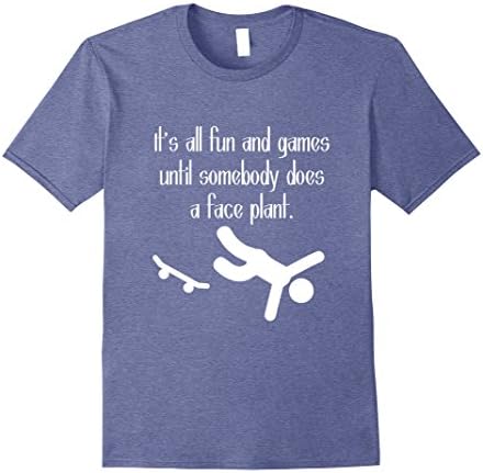 Mens Funny Skateboarder T-Shirt for any Skater Girl or Skater Boy Medium Heather Blue