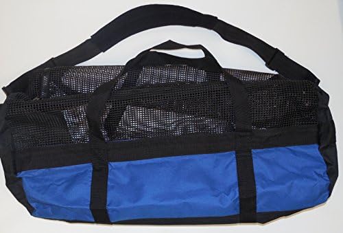 Rubber Coated Black Open Mesh with Cordura Large Bag 30" x 20" x 14" Blue