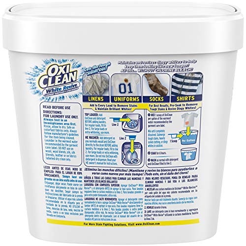 OXICLEAN WHITE REVIVE LAUNDRY WHITENER AND STAIN REMOVER POWDER, ALTERNATIVE TO BLEACH FOR LAUNDRY, 5 LB