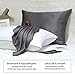 Ravmix Silk Pillowcase for Hair and Skin Both Sides 21Momme Silk Pillow Case Standard Size with Hidden Zipper, 1PCS, 20×26inches, Space Gray