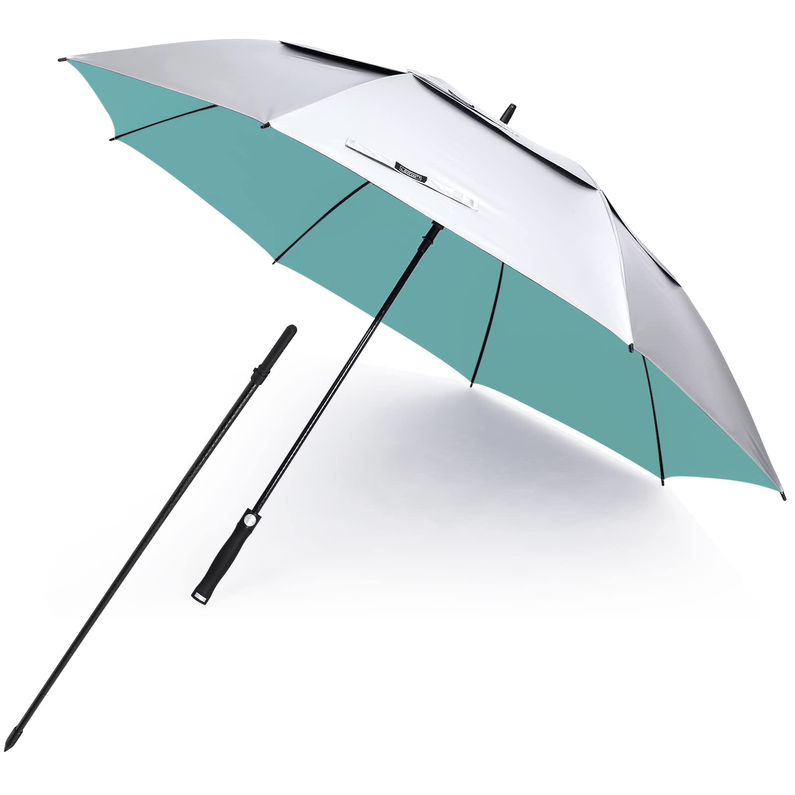 Photo 1 of G4Free Vented UV Golf/Beach Umbrella 68" Arc, Auto Open Oversize Extra Large Windproof Sun Shade Rain Umbrellas