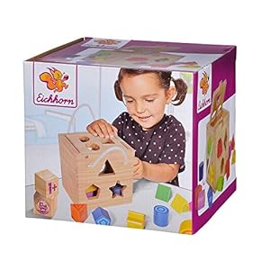 Eichhorn Shape Sorting Cube (13-Piece, Multi-Colour)