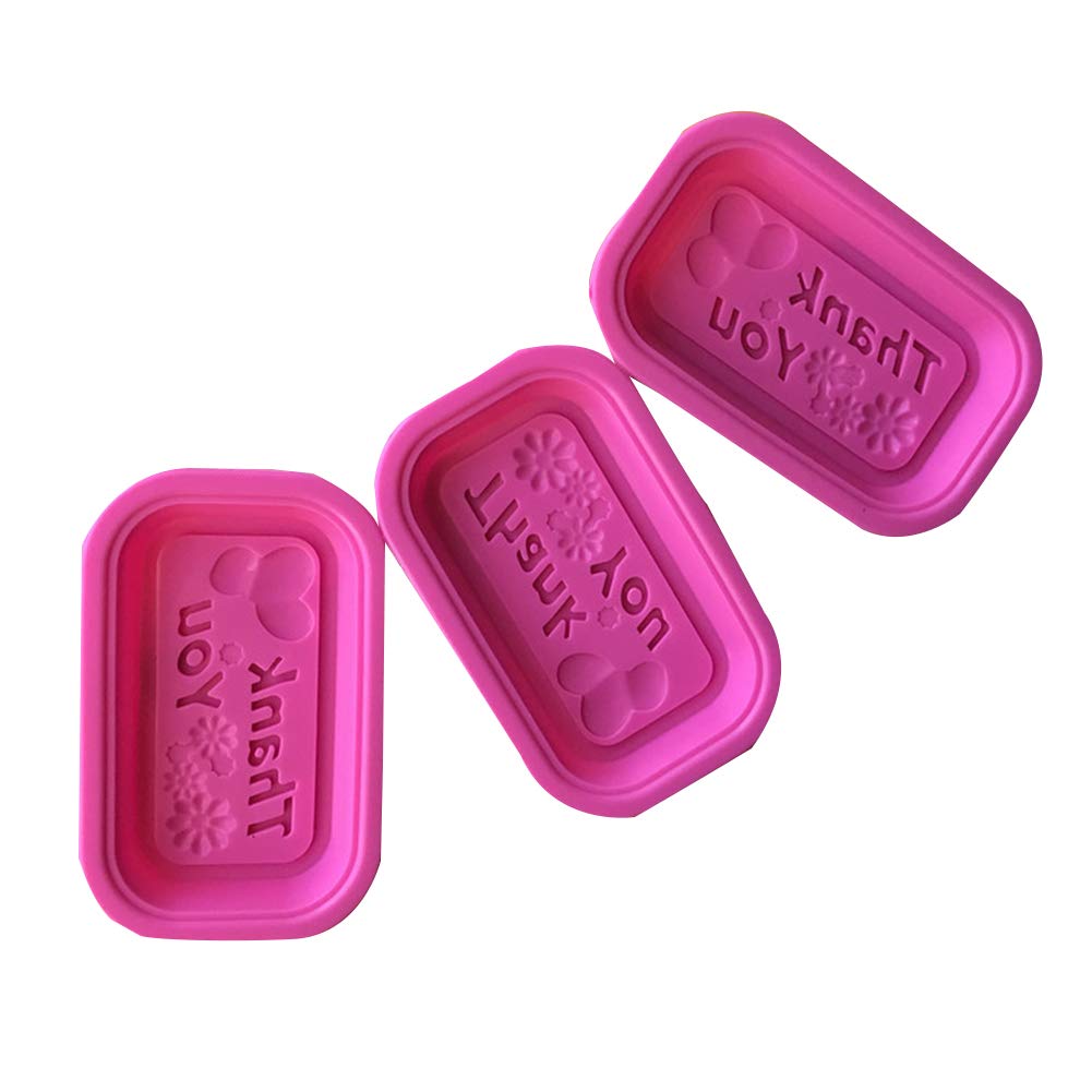 RONSHIN Home Stylish Handmade Reusable Silicone Soap Mold DIY Thank You Soaps Moulds Random Color