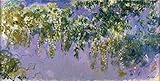 Wieco Art Wisteria Giclee Canvas Prints Wall Art of Claude Monet Famous Oil Paintings Reproduction Artwork Modern Impressionist Flower Pictures for Home Decorations for Living Room Bedroom Kitchen L