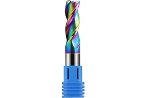 Zorqon 1/2" Carbide Square End Mills, DLC Rainbow Coating, 3 Flute, End Mill Bits for Aluminum, 1/2" Cutting Diameter