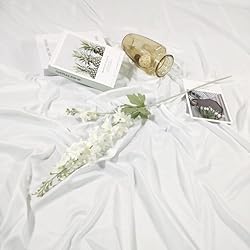 ICBOX 8PCS White Delphinium Artificial Flowers