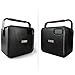 30W MAONO Wireless PA system with Two Wireless Handheld Microphones Karaoke Machine, FM Radio/AUX-IN Mode/USB Input/TF Card/Remote Control/LED Bar for Adults Kids (Black)