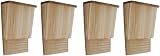 vidaXL 4 Pack Wooden Bat Houses Garden Habitat Stations Wall Mounted 22x12x34cm view 1