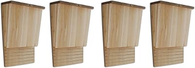 vidaXL 4 Pack Wooden Bat Houses Garden Habitat Stations Wall Mounted 22x12x34cm