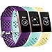 Maledan Replacement Bands Compatible with Fitbit Charge 3 and Charge 3 SE for Women Men, 3 Pack Plum/Mint Green/Mellow Yellow, Large