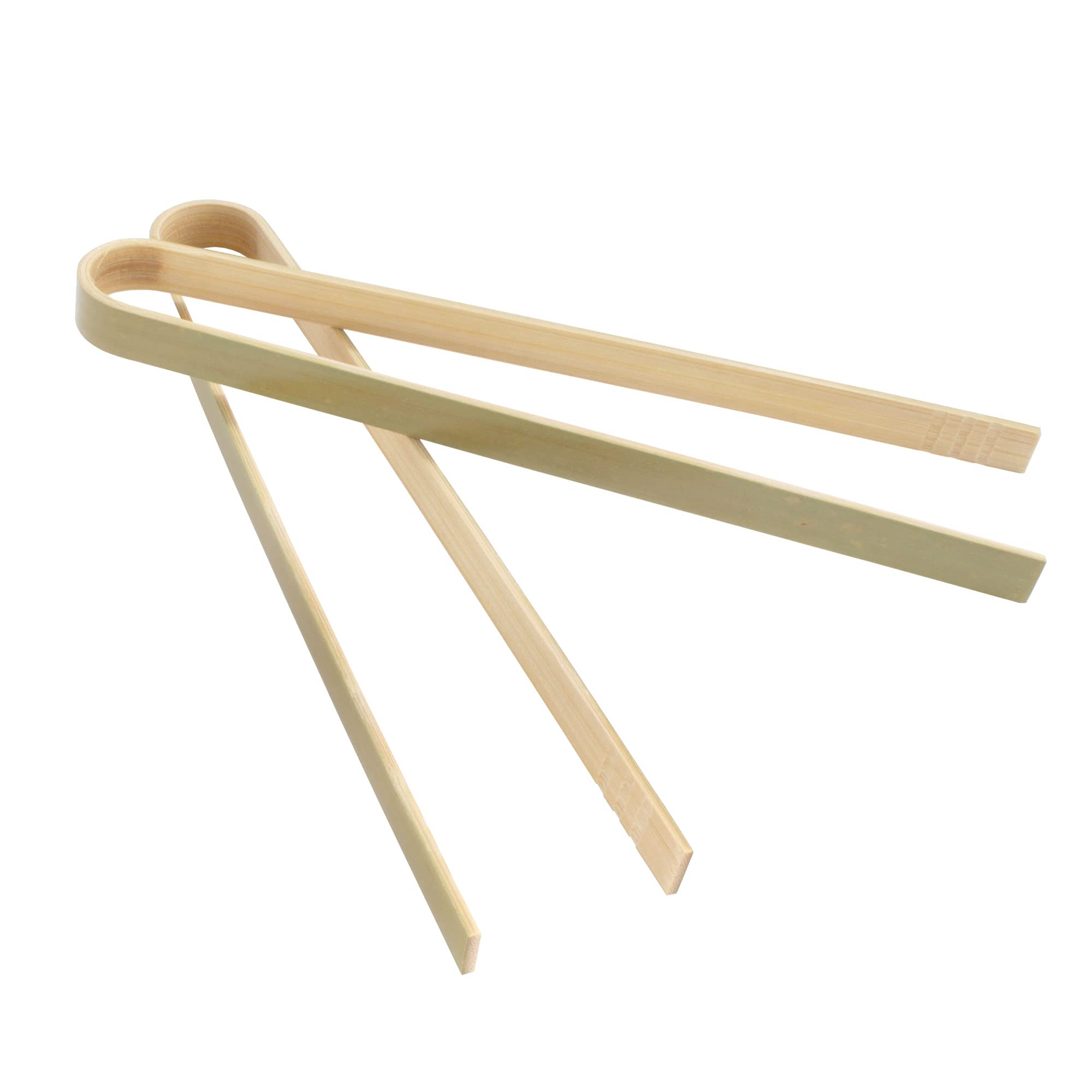 BambooMN 6.3" (16cm) Mini Bamboo Disposable Tongs - Toast Tongs - 30 pcs