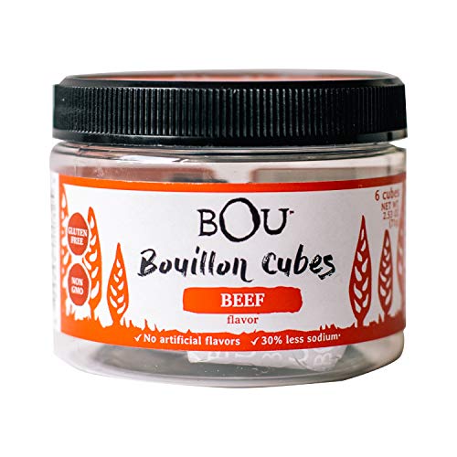 BOU Bouillon Cubes, Beef Flavored, 2.53 Ounce (6 Count), Gluten Free