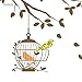 DECOWALL DW-1510BR Birds on Tree Branch with Bird Cages Kids Wall Stickers Wall Decals Peel and Stick Removable Wall Stickers for Kids Nursery Bedroom Living Room (Brown) d?cor