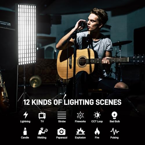 GVM Z200B Lumière vidéo LED Flexible Bicolore 200 W, 2700 K – 6800 K, Panneau Lumineux 12 × 36" avec boîte à lumière et Grille en nid d'abeille, contrôle par Application (Bluetooth), Design ZipTile